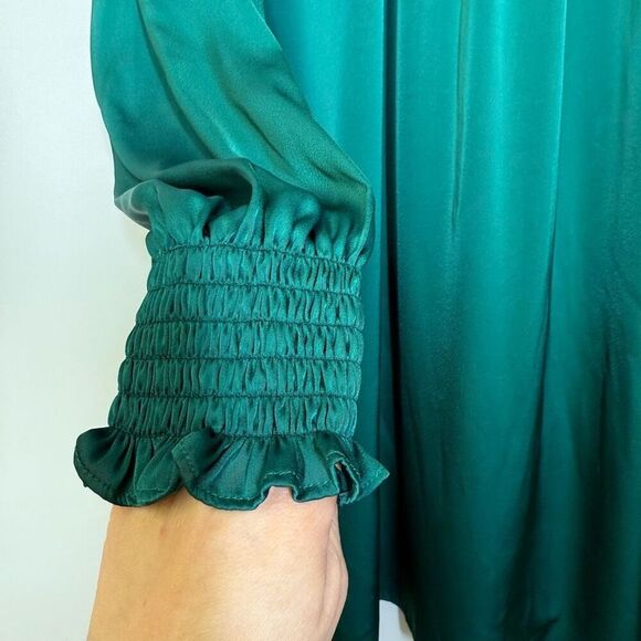 Adam Lippes Collective Green Mock Neck Dress - Picture 8 of 10